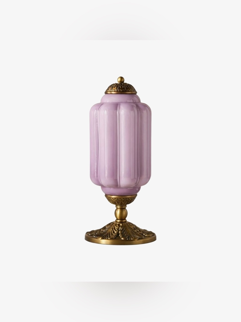 Anthropologie Eloise Scallop Milk Glass Table Lamp Lavender/ Brass NIB Corded - Picture 3 of 6
